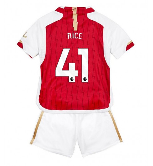 Arsenal Declan Rice #41 Domácí dres pro děti 2023-24 Krátký Rukáv (+ trenýrky)